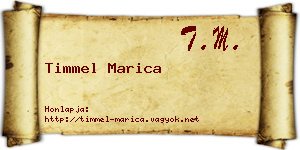 Timmel Marica névjegykártya